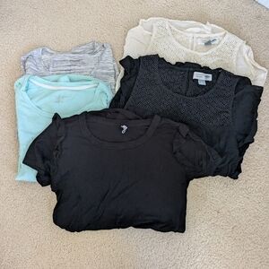 Old Navy, Motherhood Maternity Assorted Maternity Tops Black, Cream, Gray, Blue